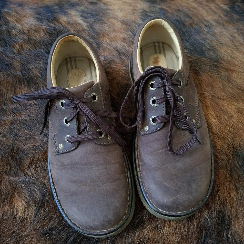 Dr Martens Ordell‎ Oxford Mens 7 Womens 8 Brown Leather Lace Up Shoe AW004